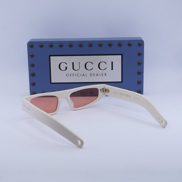 Final Price! Gucci GG1634S 005 Ivory/Red Sunglasses - Picture 6 of 11